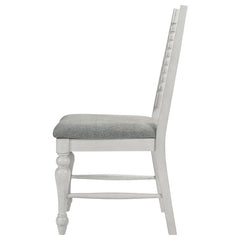 Aventine Ladder Back Dining Side Chair with Upholstered Seat Vintage Chalk and Grey (Set of 2) - 108242