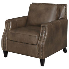 Leaton Upholstered Recessed Arm Accent Chair Brown Sugar - 509443