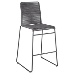 Jerome Upholstered Bar Stools with Footrest (Set of 2) Charcoal and Gunmetal - 192064