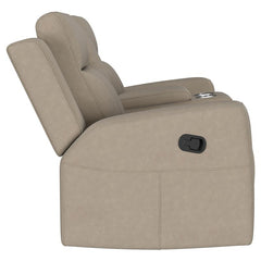Brentwood 2-piece Upholstered Reclining Sofa Set Taupe - 610281-S2