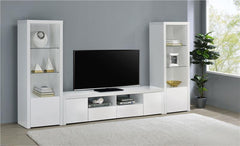 Jude 3-shelf Engineered Wood Media Tower High Gloss White - 704254