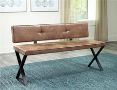 Abbott Upholstered Dining Bench Antique Brown and Matte Black - 192503