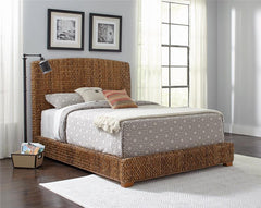 Laughton Banana Leaf Eastern King Panel Bed Amber - 300501KE
