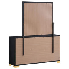 Marceline 6-drawer Dresser with Mirror Black - 222833M