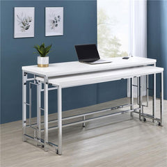 Jackson 5-piece Multipurpose Counter Height Table Set White and Chrome - 182715