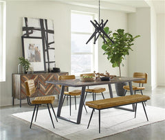 Misty Cushion Side Bench Camel and Black - 110643