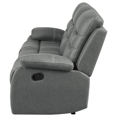 Nova Upholstered Padded Arm Reclining Sofa Dark Grey - 602531
