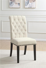 Alana Upholstered Side Chairs Beige and Smokey Black (Set of 2) - 107286