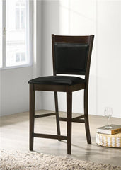 Jaden Upholstered Counter Height Stools Black and Espresso (Set of 2) - 100959