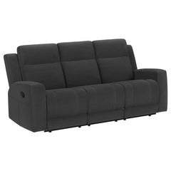 Brentwood 2-piece Upholstered Reclining Sofa Set Black - 610284-S2