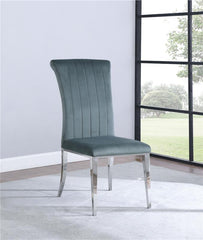 Beaufort Upholstered Curved Back Side Chairs Dark Grey (Set of 2) - 109452