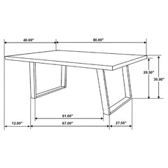 Misty 6-piece Rectangular Dining Set Grey Sheesham and Camel - 110681-S6C