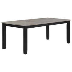 Elodie Rectangular Dining Table with Extension Grey and Black - 121221