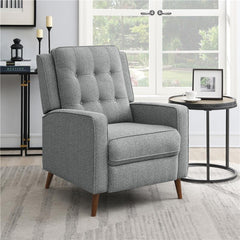 Davidson Upholstered Tufted Push Back Recliner Grey - 609567