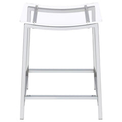 Jovani Acrylic Backless Counter Height Bar Stools Clear and Chrome (Set of 2) - 182358