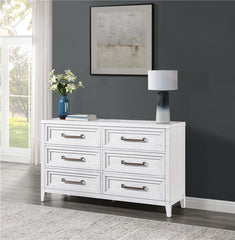 Marielle 6-drawer Bedroom Dresser Distressed White - 224843