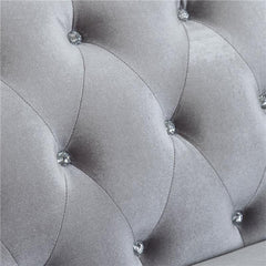 Frostine 2-piece Upholstered Tufted Sofa Set Silver - 551161-S2