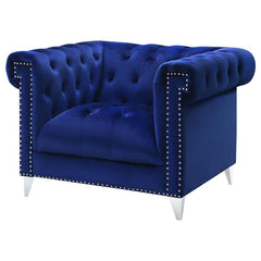 Bleker Upholstered Tuxedo Arm Tufted Accent Chair Blue - 509483