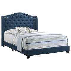 Sonoma Upholstered Eastern King Wingback Bed Blue - 310071KE