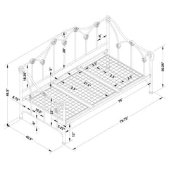 Halladay Metal Twin Daybed White - 300216