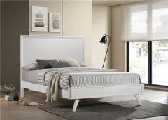 Janelle Wood Eastern King Panel Bed White - 223651KE