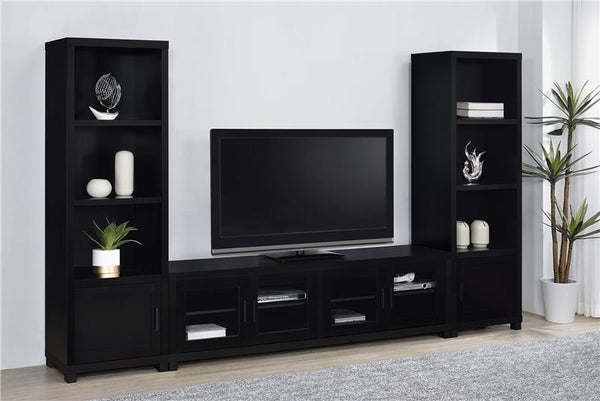 Jupiter 3-shelf Engineered Wood Media Tower Black - 707756