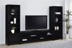 Jupiter 3-shelf Engineered Wood Media Tower Black - 707756