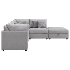 Cambria 5-piece Upholstered Modular Sectional Sofa Grey - 551511-S5B