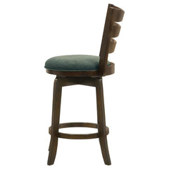Murphy Ladder Back Counter Height Swivel Bar Stool Dark Cherry and Hunter Green - 181378