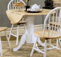 Allison Round 40-inch Drop Leaf Extension Dining Table White - 4241