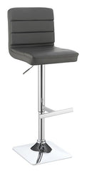 Bianca Upholstered Adjustable Bar Stools Grey and Chrome (Set of 2) - 120696