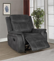 Lawrence Upholstered Padded Arm Glider Recliner Charcoal - 603506