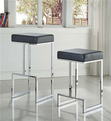 Gervase Square Bar Stool Black and Chrome - 105263