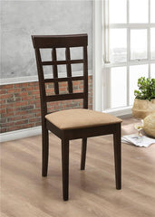 Gabriel Lattice Back Side Chairs Cappuccino and Tan (Set of 2) - 100772