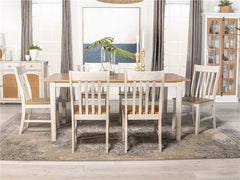 Kirby 7-piece Dining Set Natural and Rustic Off White - 192691-S7