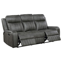 Raelynn Upholstered Track Arm Motion Sofa Grey - 603191