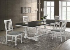 Aventine 5-piece Rectangular Dining Set Charcoal and Vintage Chalk - 108241-S5