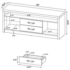 Burke 2-drawer Engineered Wood 59" TV Stand Grey Driftwood - 701024
