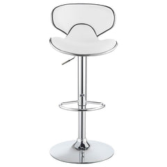 Edenton Upholstered Adjustable Height Bar Stools White and Chrome (Set of 2) - 120389