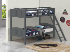 Arlo Wood Twin Over Twin Bunk Bed Grey - 405053GRY