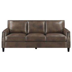Leaton Upholstered Recessed Arm Sofa Brown Sugar - 509441