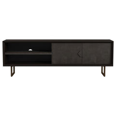 Marsden 2-door Mango Wood 70" TV Stand Charcoal Black - 703003