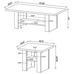 Rodez 3-piece Engineered Wood Coffee Table Set Black Oak - 700345