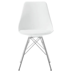 Juniper Armless Dining Chairs White and Chrome (Set of 2) - 102792
