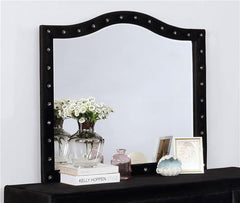 Deanna Button Tufted Dresser Mirror Black - 206104