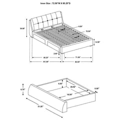 Fenbrook Upholstered California King Storage Panel Bed Grey - 300523KW