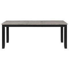 Elodie Rectangular Dining Table with Extension Grey and Black - 121221
