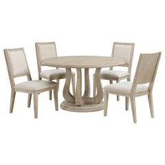 Trofello 5-piece Round Dining Set White Washed - 123120-S5