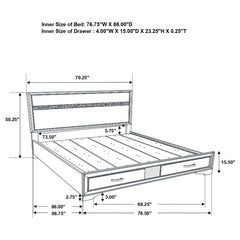 Miranda Wood California King Storage Panel Bed Black - 206361KW