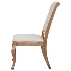 Brockway Tufted Side Chairs Cream and Barley Brown (Set of 2) - 110292